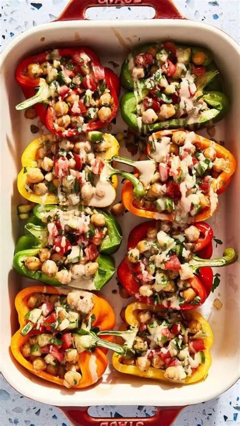 stuffed bell peppers recipe healthy vegetarian dinner idea