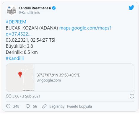 Adana Da Korkutan Deprem Yeni Akit