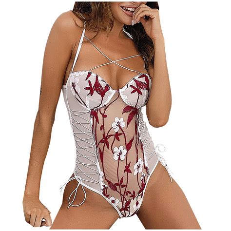 Odeerbi Women S Lingerie Bodysuit Set Teddy Lingeries 2024 Valentine S