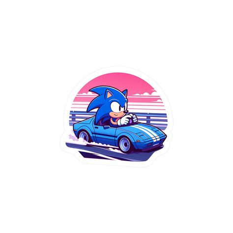 Sonic the Hedgehog Driving a Car Vinyl Sticker - Etsy