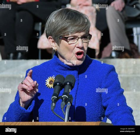 TOPEKA, KANSAS - JANUARY 9, 2023 Kansas Democratic Governor Laura Kelly ...