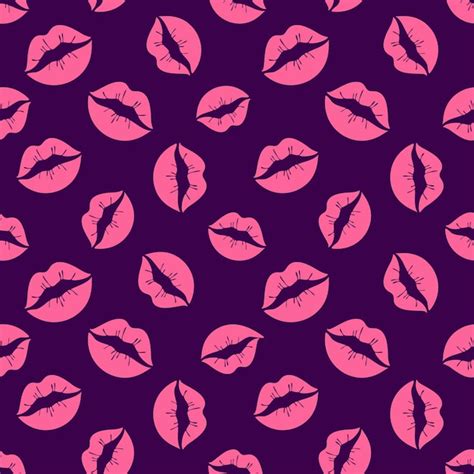 Premium Vector Bright Pink Lips Seamless Pattern Valentines Day Pink