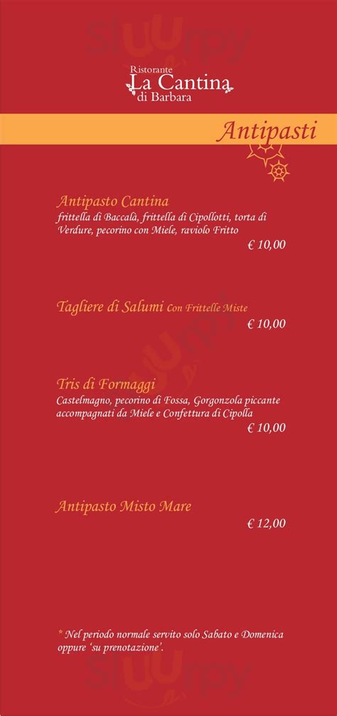 Men La Cantina Di Barbara Mattarana Specialit E Piatti Del Menu