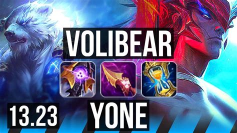 VOLIBEAR Vs YONE MID 9 Solo Kills KR Master 13 23 YouTube