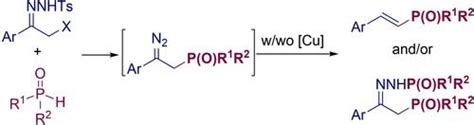 铜催化 α 卤代 N 甲苯磺酰腙与 H 磷酰基化合物的交叉偶联反应得到烯基磷酰基化合物asian Journal Of Organic