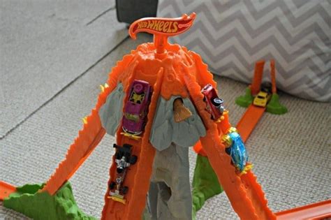 Hot Wheels Track Builder Volcano Blast Review Boo Roo And Tigger Too