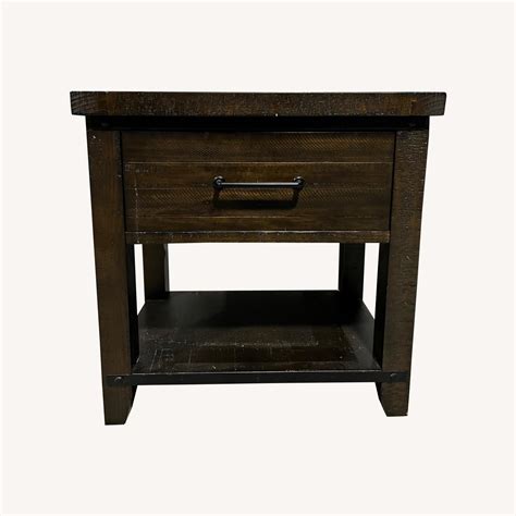 Dark Brown Wooden Nightstands - AptDeco