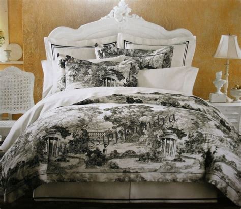 Black Cream Toile Bedding Set - Hanaposy