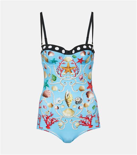 Capri Printed Swimsuit In Multicoloured Dolce Gabbana Mytheresa