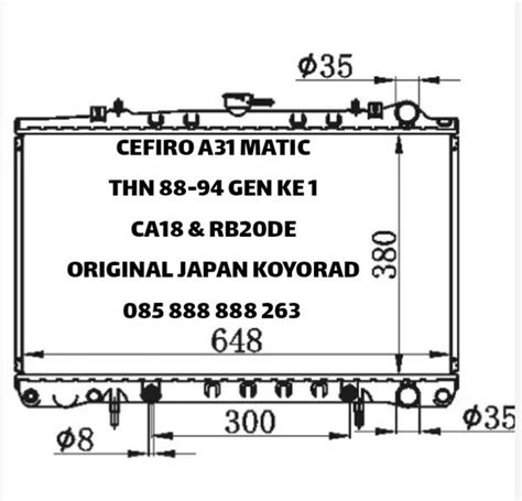 Jual Radiator Nissan Nisan Cefiro A Matic Metik