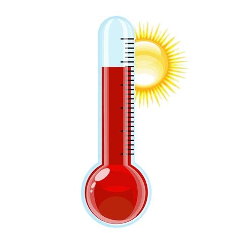 Premium Vector Thermometer With Sun Hot Weather Vector Illustration