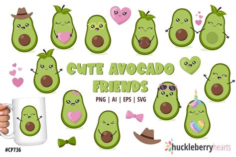 Friends Clipart Cute Avocado Png Format Huckleberry Design Elements