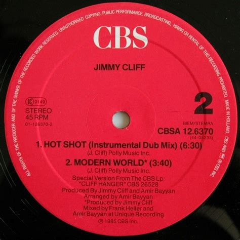 Jimmy Cliff Hot Shot Maxi Single Plak Deform Müzik