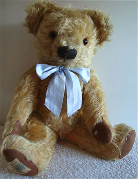 Vintage Antique Old Chad Valley Mohair Teddy Bear With Label 1938 1953