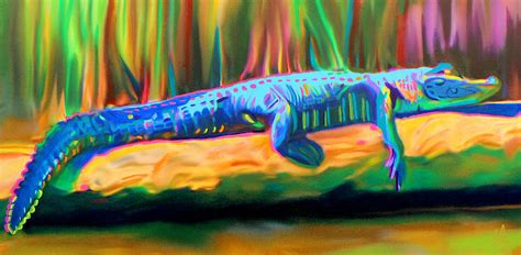 Blue Alligator Painting By Deborah Boyd Pixels