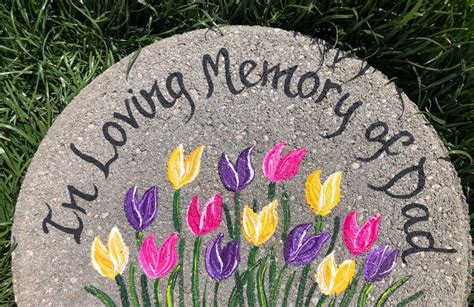 Memorial Stepping Stone Personalized Garden Stone Tulips Memorial 302