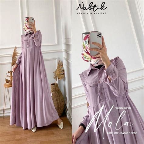 Jual Mola Dress Airflow Crinkle Premium Dress Wanita Selebgram