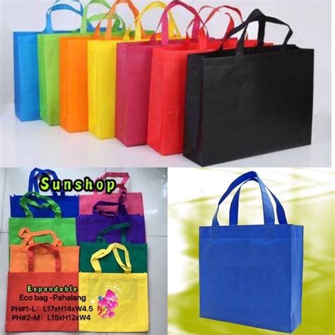 Pcs Eco Bag Hand Bag Expandable Plain Reusable Tote Bag Non Woven