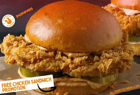 Back With The Famous Free Popeyes Sandwich Promotion For Summer July