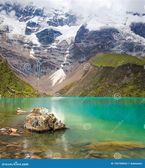 Humantay Lake in Peru on Salcantay Mountain in the Andes Stock Image - Image of landscape, peak ...