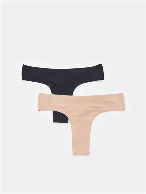 Set de 2 perechi de chiloți fără cusături Culoare nude SINSAY 5858U 02X