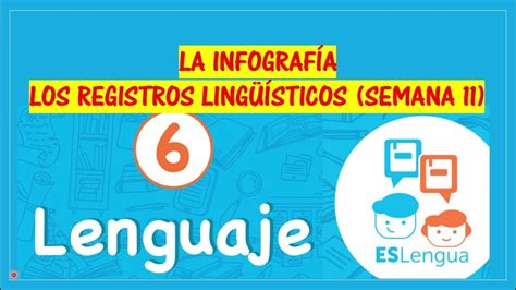 LA INFOGRAFÍA LOS REGISTROS LINGÜÍSTICOS Semana 11 ESLENGUA Sexto