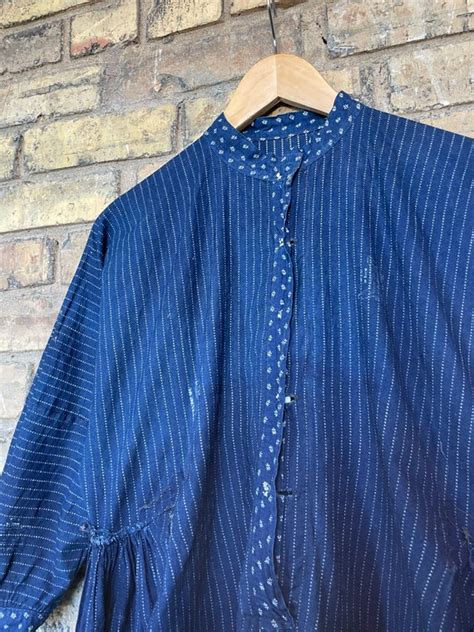 RARE / Antique Stifel Calico Dress / Wabash Stripe / … - Gem