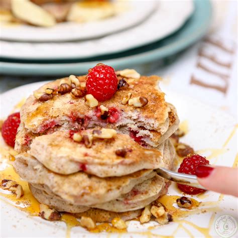 Vegan Flax Raspberry Pancakes Colorful Recipes