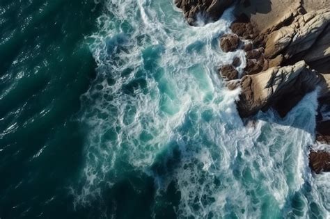 Premium AI Image | Aerial view of the sea and rocks