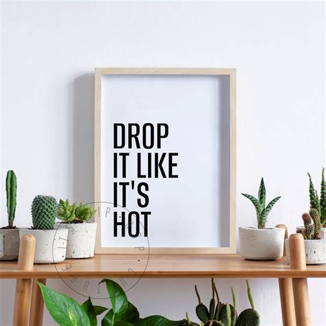 Drop It Like It S Hot Quote Poster Hip Hop Poster Rap Music Lyrics Poster Hip Hop Lyrics Gangsta