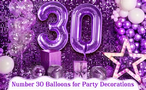 Katchon Giant Purple 30 Balloon Numbers 40 Inch Purple 30th Birthday Balloons