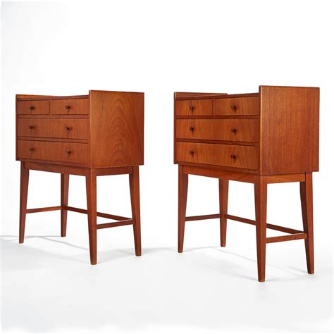 Pair Of Early Mid Century Modern Danish Teak Nightstands