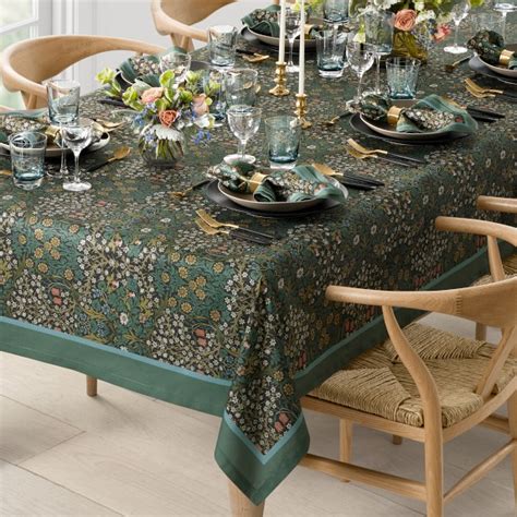 Morris And Co X Williams Sonoma Blackthorn Tablecloth Williams Sonoma