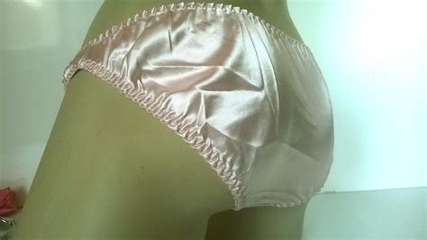 Cute Vintage Pink Satin Low Rise Mini Bikini Panties Knickers UK Small