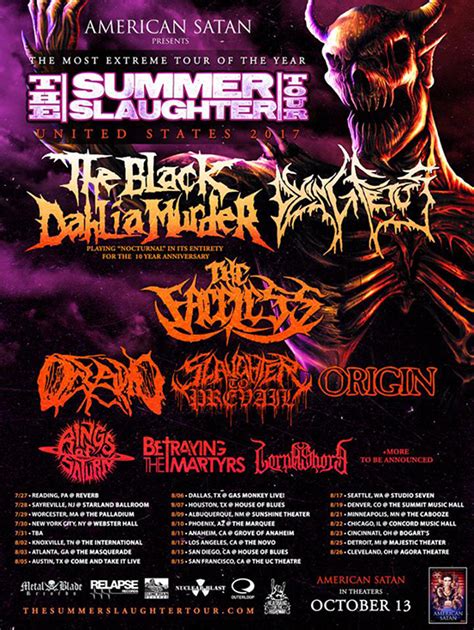 The Black Dahlia Murder To Co Headline “the Summer Slaughter Tour” With