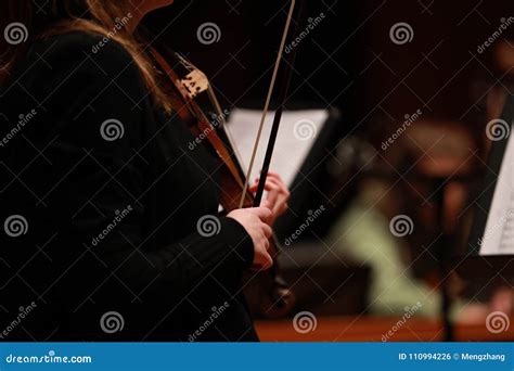 Classical Music. Violinists in Concert. Stringed, Violinist.Closeup of ...