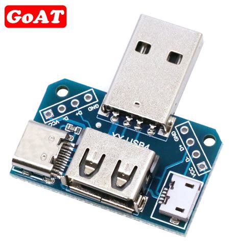 Usb Head Switchboard Male Usb Connector To Type C Micro Female Usb 2 54 4p Transfer Test Board