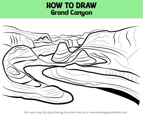 How To Draw Grand Canyon Wonders Of The World Step By Step