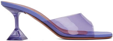 Purple Lupita Glass 70 Heeled Sandals By Amina Muaddi On Sale