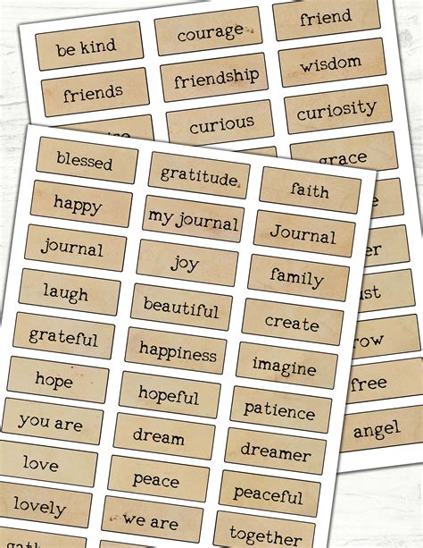 Free Printable Words For Junk Journals Printable Word Searches