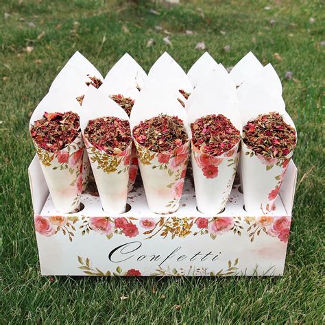 Support De C Nes Confettis De Mariage Bo Tes En Papier Kraft Pour