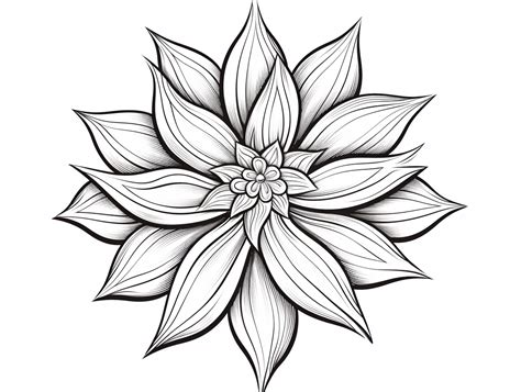 Artistic Poinsettia Coloring Sheet - Coloring Page