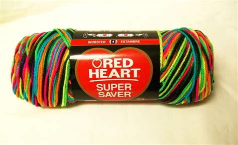 Rainbow Yarn Blacklight Neon Variegated Red Heart Super Saver