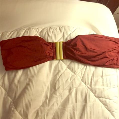 J Crew Swim Bandeau Burgundy Bikini Top J Crew Poshmark