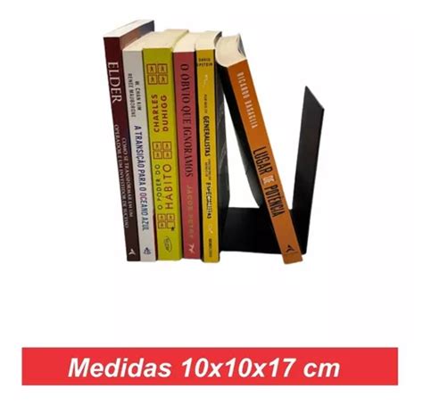 Kit 2 Aparador De Livros Bibliocanto Aço Preto 10x10x17cm MercadoLivre