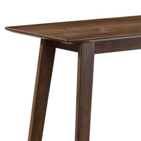 Rectangular Wooden Bar Table With Angled Tapered Legs Walnut Brown