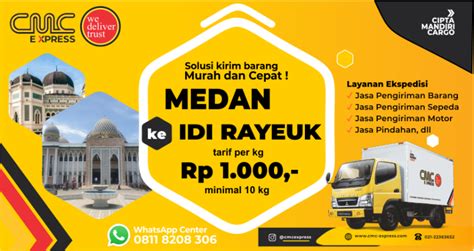 Ekspedisi Medan Ke Idi Rayeuk Murah Tarif Per Kg Min Kg S K