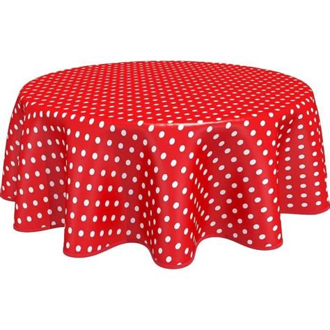 Home Direct Nappe Toile Cir E Pvc Ronde Cm Pois Rouge