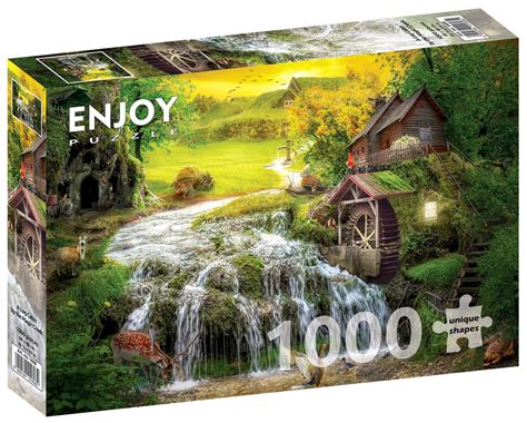 Puzzle Chatka z młynem wodnym 1000 el Enjoy Sklep EMPIK