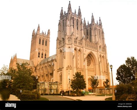 Washington National Cathedral Details Dc United States Stock Photo